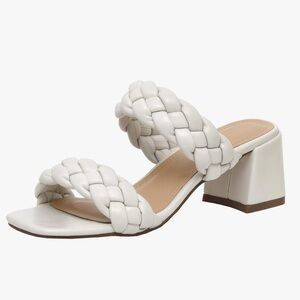Memory foam faux leather braided strap Block heel sandals | women’s Size 9 - NEW